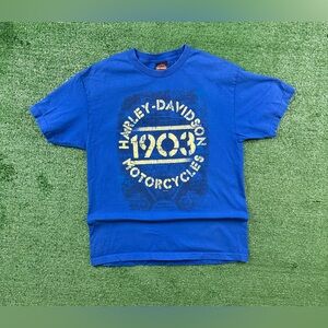 Harley Davidson t shirt size large blue